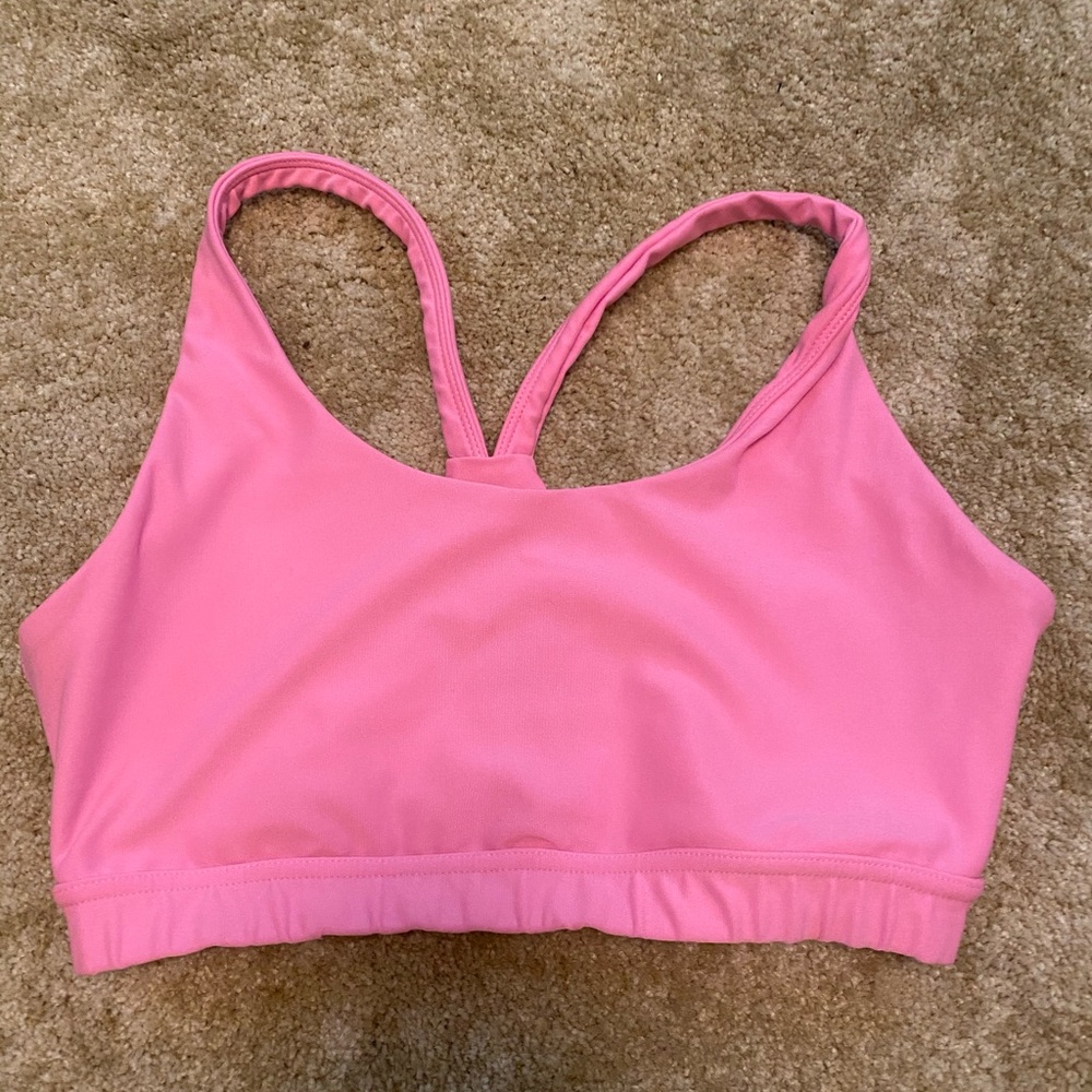 Pink sports bra